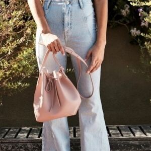 🍒 NWT KAYLA + AVA Vegan Leather Bucket Bag IN Dusty Rose